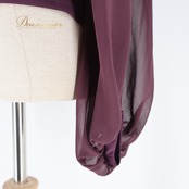 社交ダンス 衣装 トップス ブラウス パープル系 白樺ドレス 日本製 無地 シンプル 練習 レッスン 伸縮 ストレッチ 紫 透け感 長袖 上品 落ち着いた色 ダンス衣装 イベント ステージ パーティー かわいい