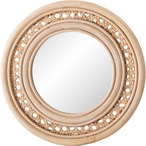 ミラー MR-718 鏡 姿見 壁掛け ウォールミラー 丸型 円型 ラタン 籐 シンプル おしゃれ ナチュラル リビング カフェ ショップ 店舗