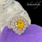 D020A レディース 指輪 ゴージャスの極み イエロートパーズとキュービック