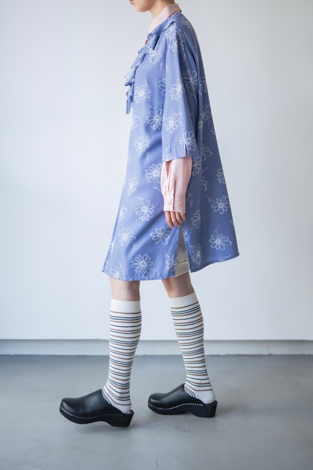 Cerulean frilled summer robe
