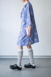 Cerulean frilled summer robe