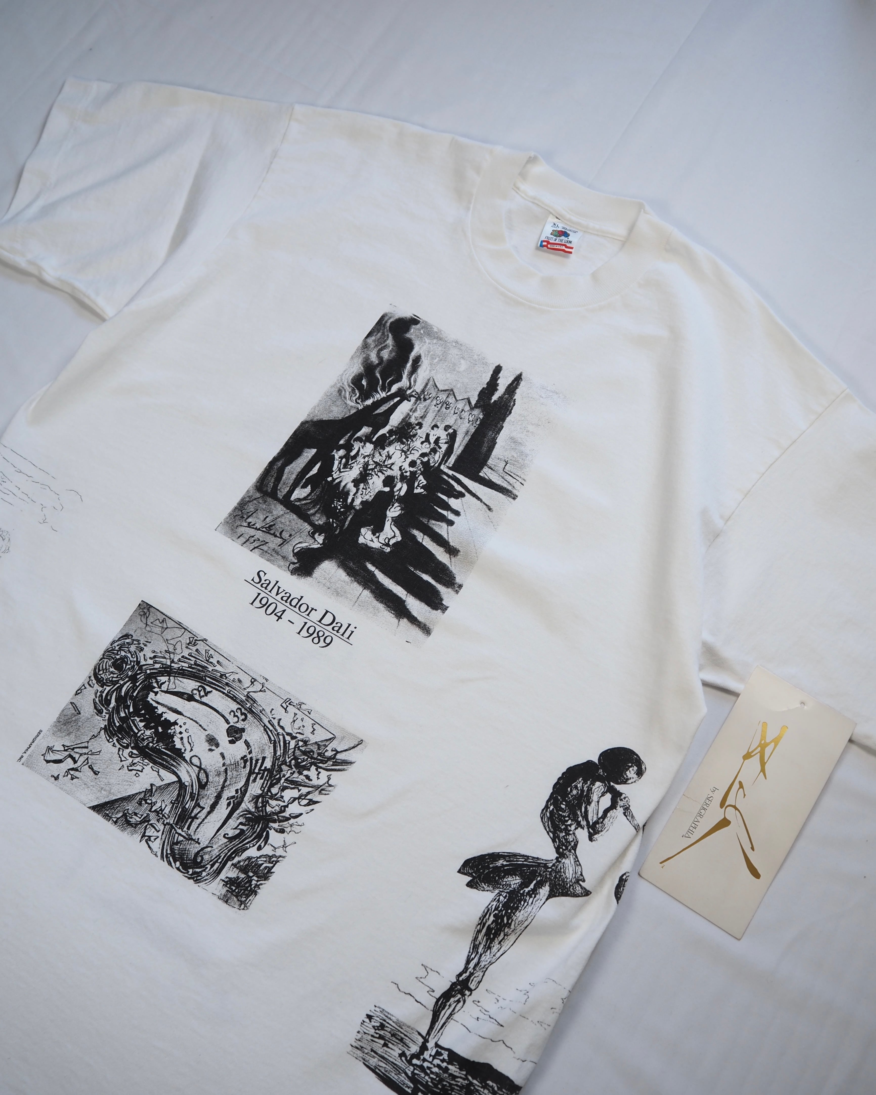 90's Fruits of the loom アートTシャツ ダリ 総柄プリント XL | DIRT