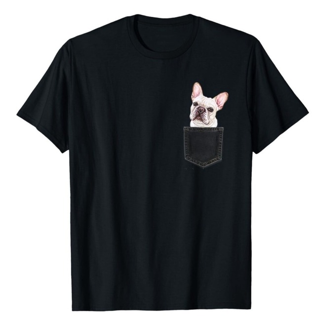 Pocket French Bulldog T-shirt　　t-item-0044