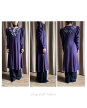 floral embroidery purple dress-5210-4