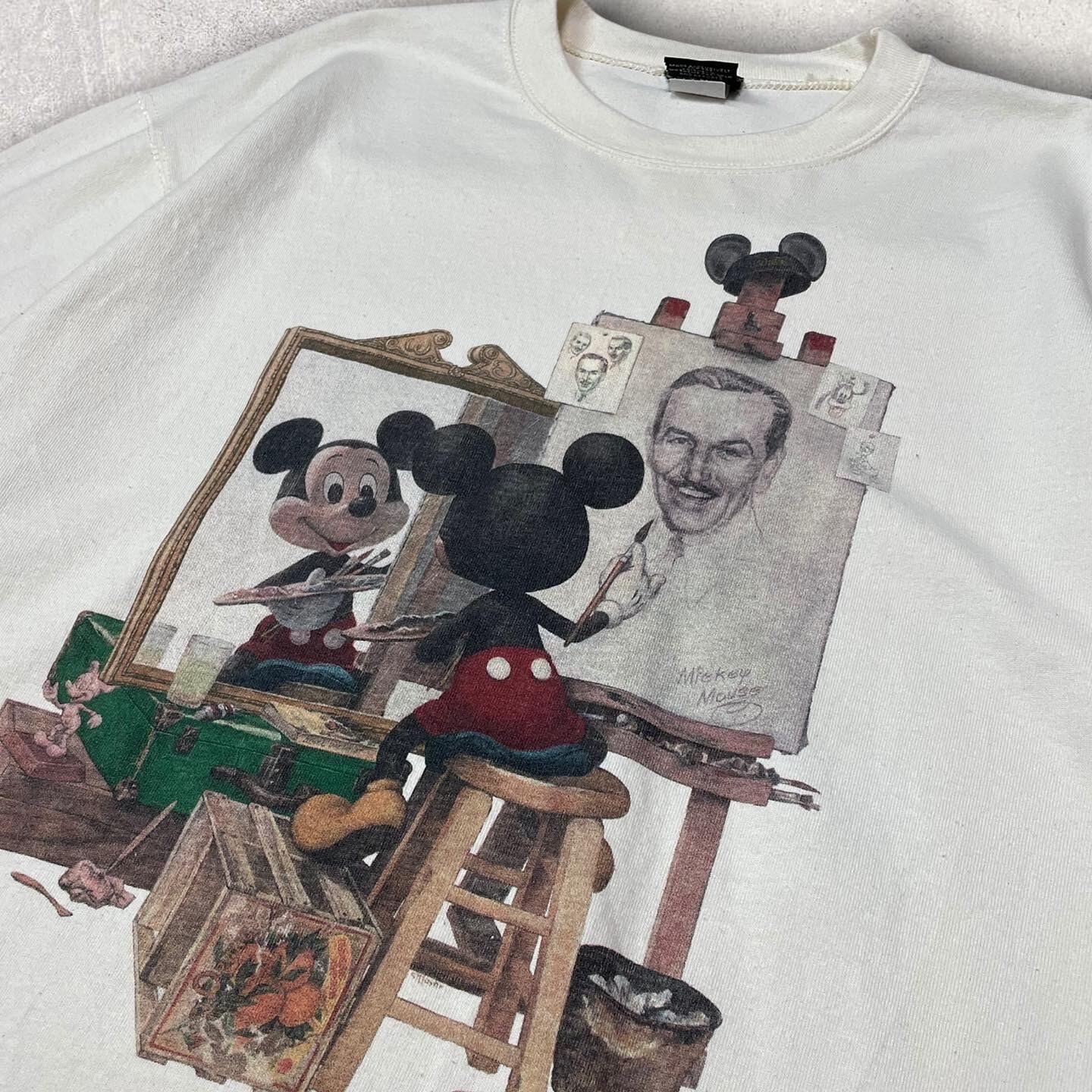 90s Mickey ノーマンロックウェル パロディ アート Tシャツ