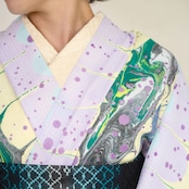 ❤︎Poison Heart❤︎「星屑を喰む蛇」〜洗えるきもの(シルジェリー格子柄)〜