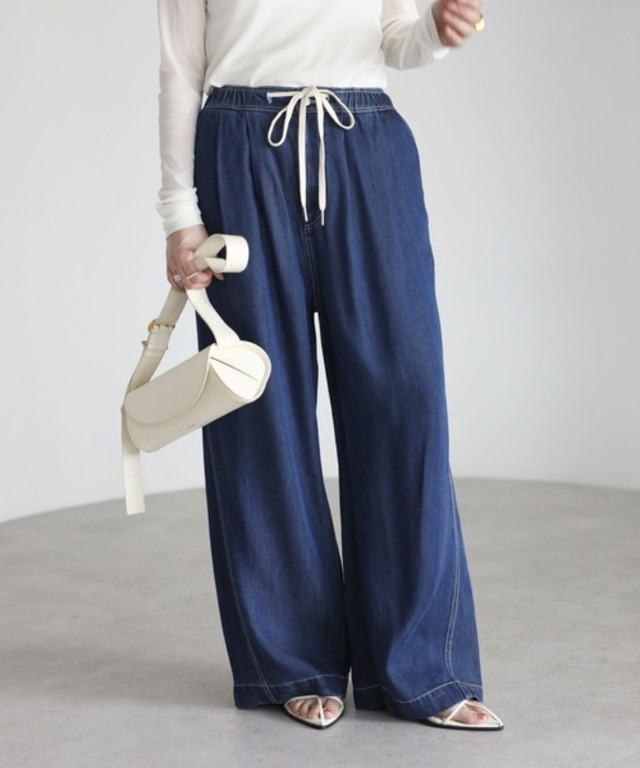 接触冷感テンセルコクーンイージーパンツ