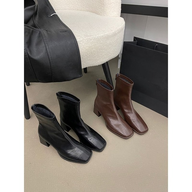 square toe short boots   101223