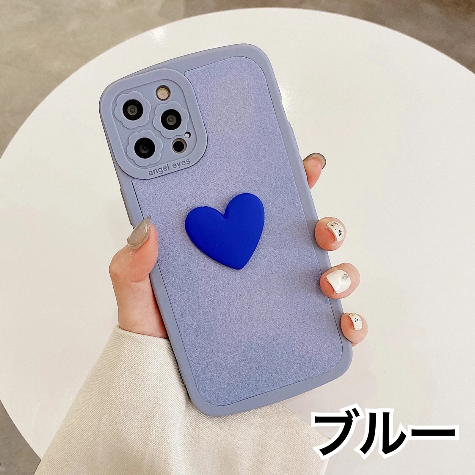 3d ハート シンプル カラー フラワー カメラフレーム Iphoneケース ブラウン ブルー ブラック レッド ホワイト Coco Rose Beauty ココ ローズ ビューティー