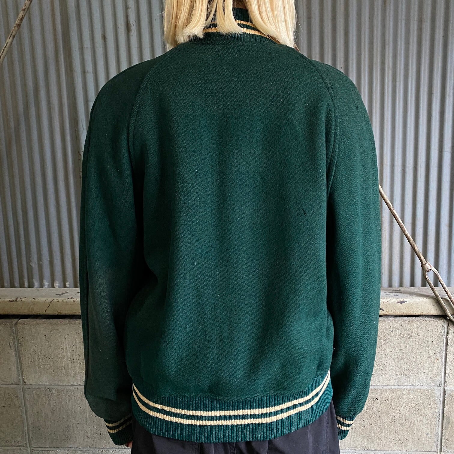 60年代 Collegiate 無地 ウールスタジャン メンズXL相当 古着 60s 