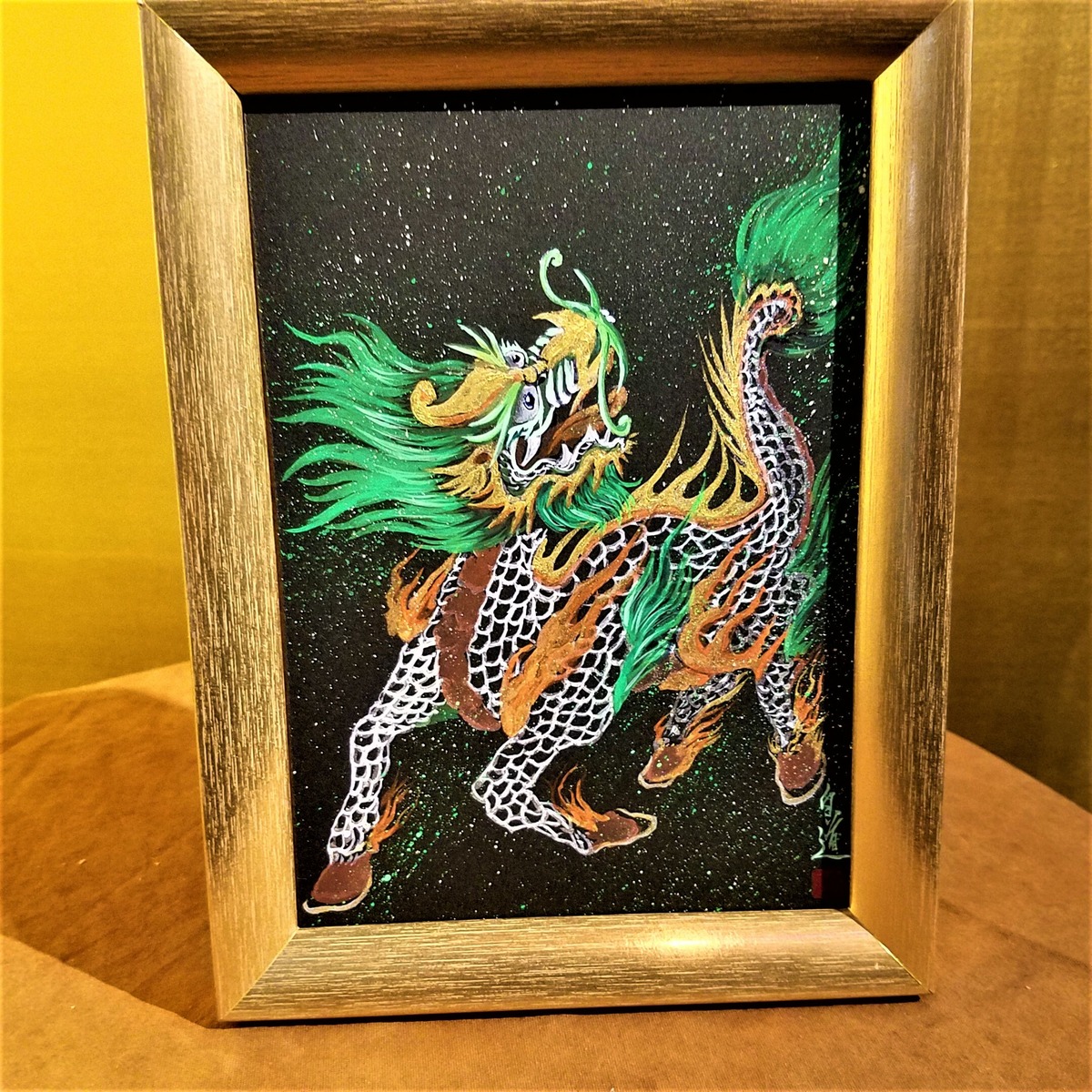 麒麟 五神獣 四神獣 獣類 龍 絵 絵画 直筆 Hakudouroom Artshop