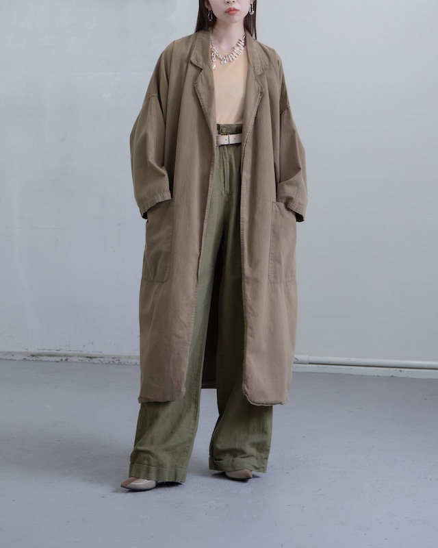 1980-90s dropped shoulder cotton wide coat