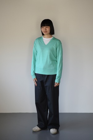 eleven 2nd｜Vネックリネンセーター｜ミント