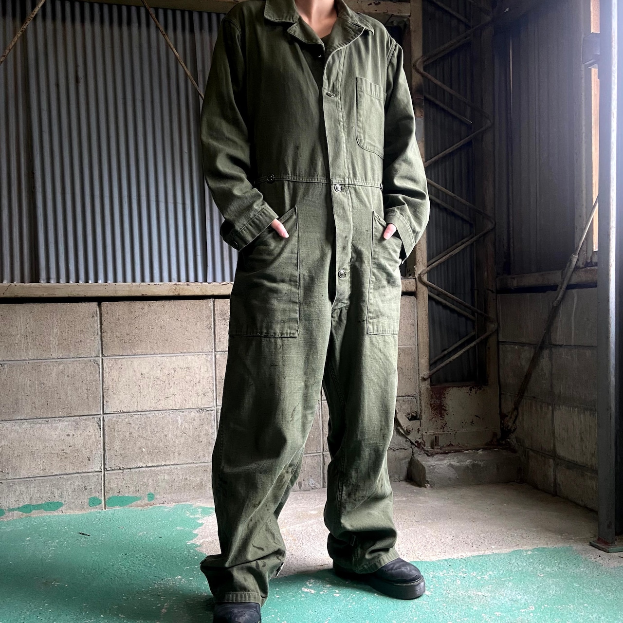 80年代 ビンテージ U.S.ARMY OG-107 コットンサテン ミリタリー 
