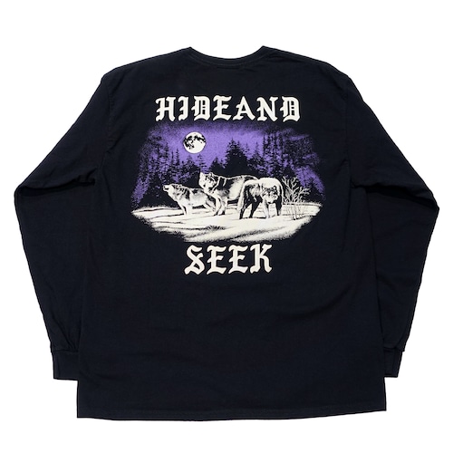 ロングスリーブTシャツ / HIDEANDSEEK(ハイドアンドシーク) / WOLF L/S TEE(BACK)(BLACK)(HT-030924)