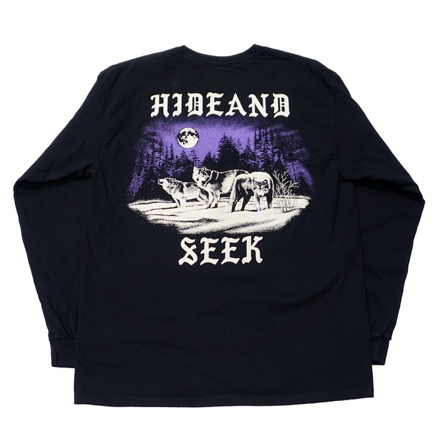 ロングスリーブTシャツ / HIDEANDSEEK(ハイドアンドシーク) / WOLF L/S TEE(BACK)(BLACK)(HT-030924)