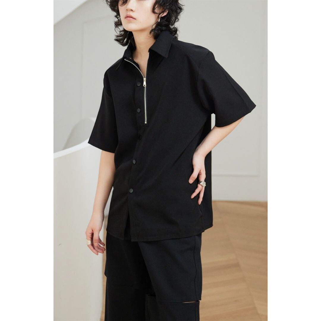 Short sleeve shirt with lapel