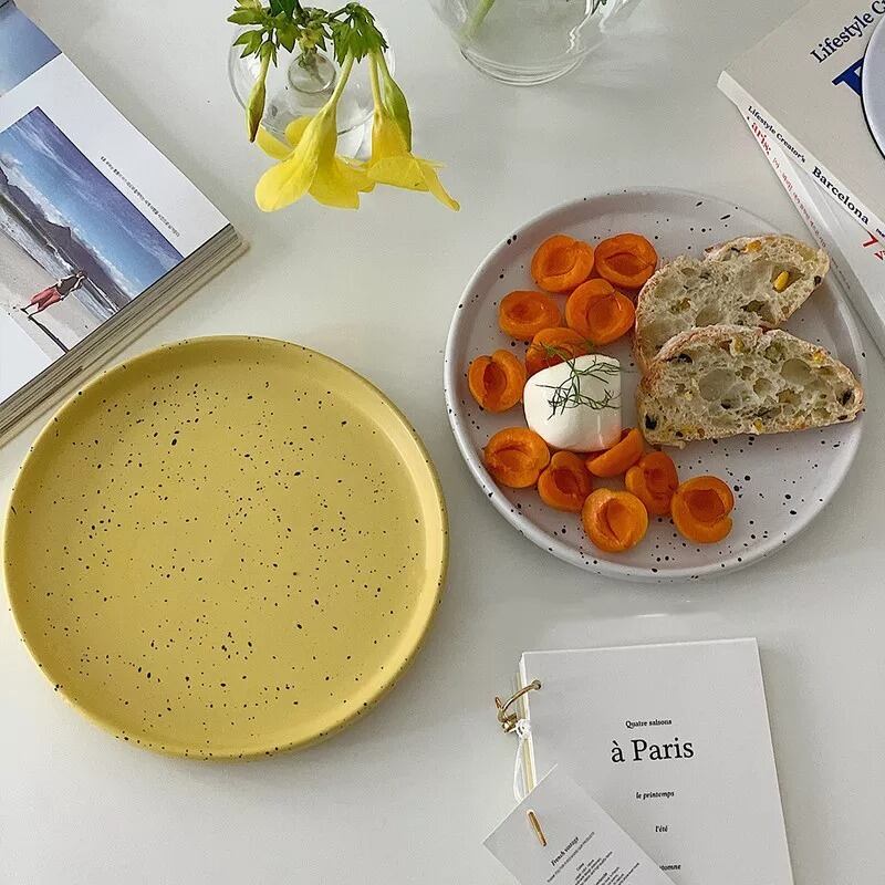 【PLATE】ドット柄セラミックスプレート