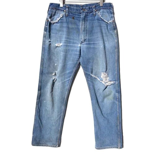 Wrangler - Made in USA - Highly Aged Bootcut Denim Pants [1970s-] Vintage Bell Bottoms, Size W-33
