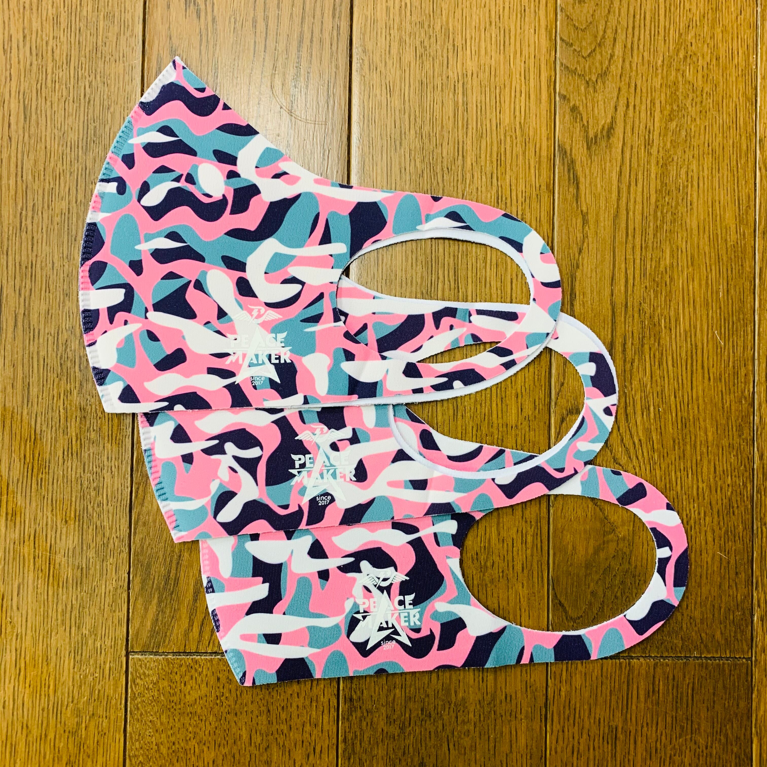 ロゴ入りピンク迷彩マスク1色3枚セット(ピンク迷彩柄のみ) | PEACE MAKER