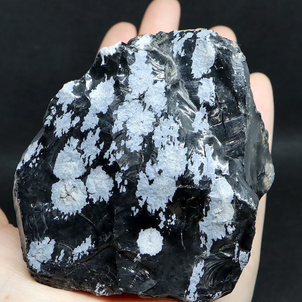 カリフォルニア産 雪黒曜石 スノーフレイクオブシディアン 317,4g 原石 標本 OBS004 鉱物　パワーストーン　天然石