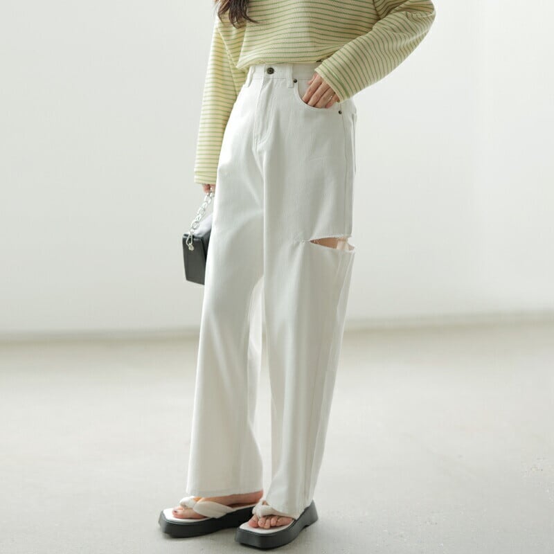 【SELECT】スリットカットデニムパンツ