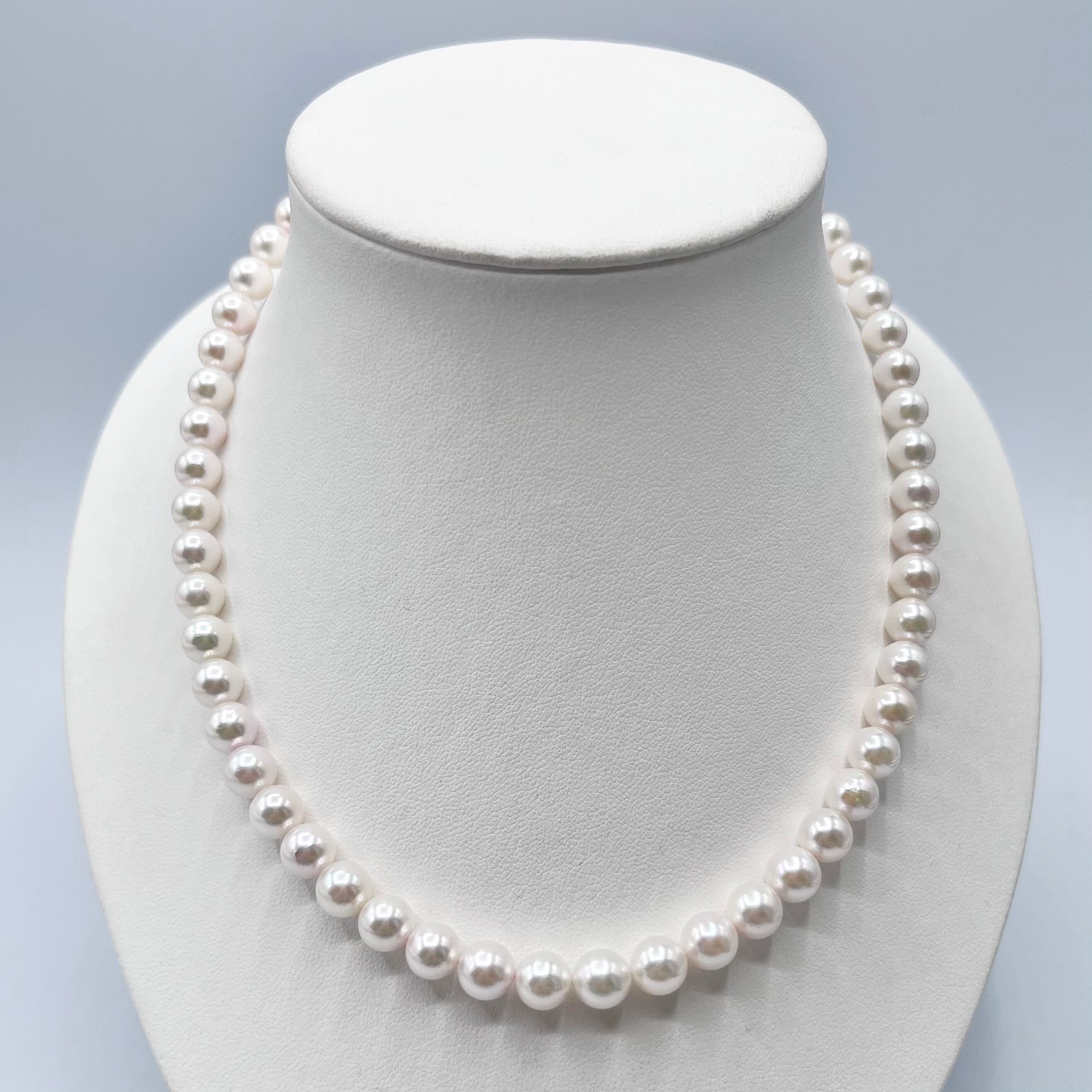 本真珠 パール ネックレス pearl SILVER アコヤ真珠 干渉色 ホワイト