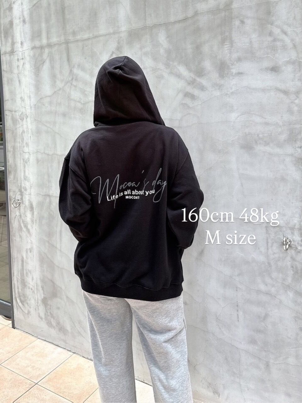 再入荷！LIFE IS ALL ABOUT YOUジップパーカー￥7,200+tax | mocoa's inc