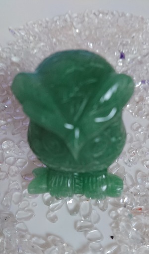 アベンチュリン　ふくろう　　置物