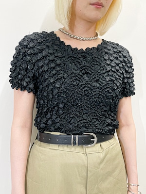 Vintage Black Popcorn Top