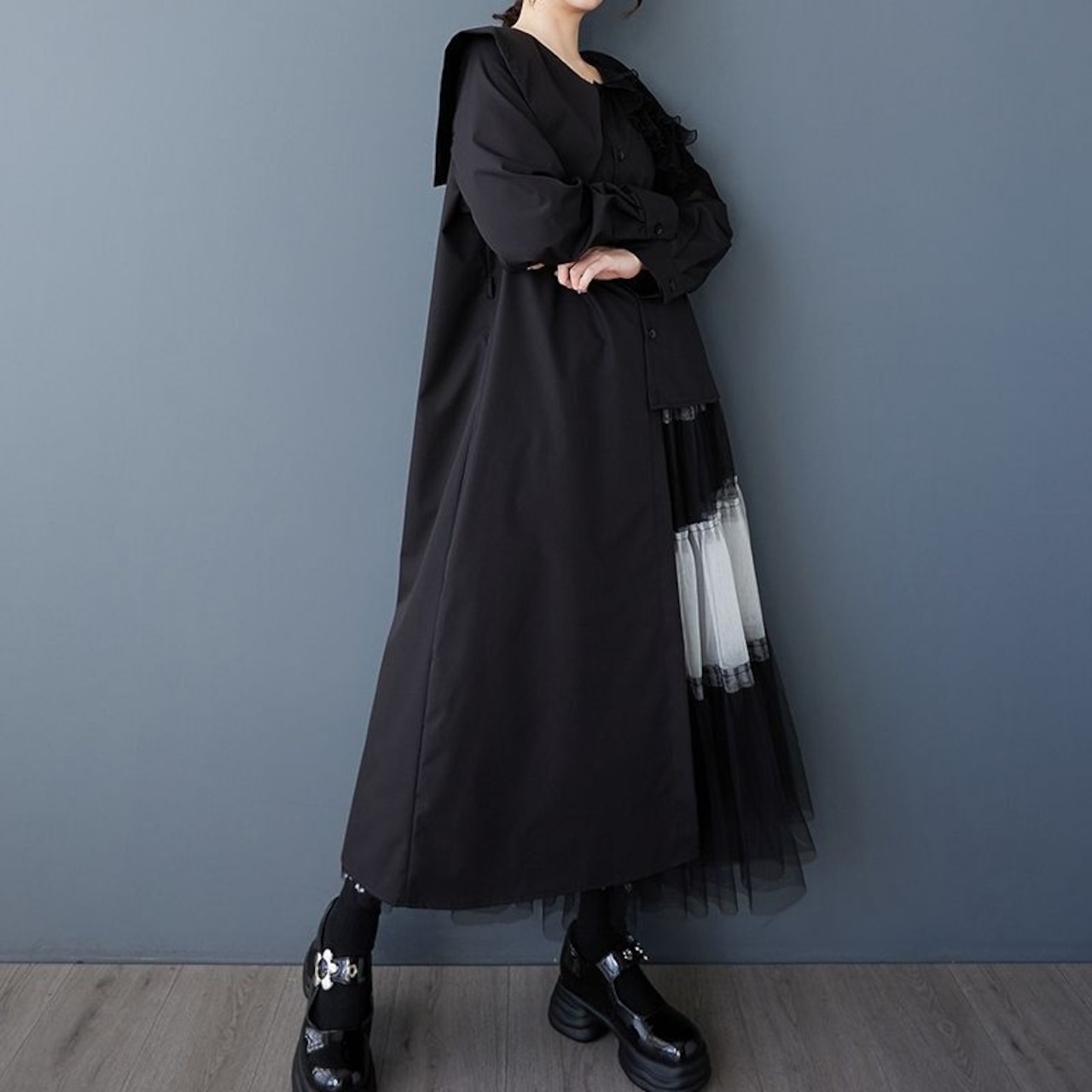 アシンメトリー フリルデザイン ブラウス 00231