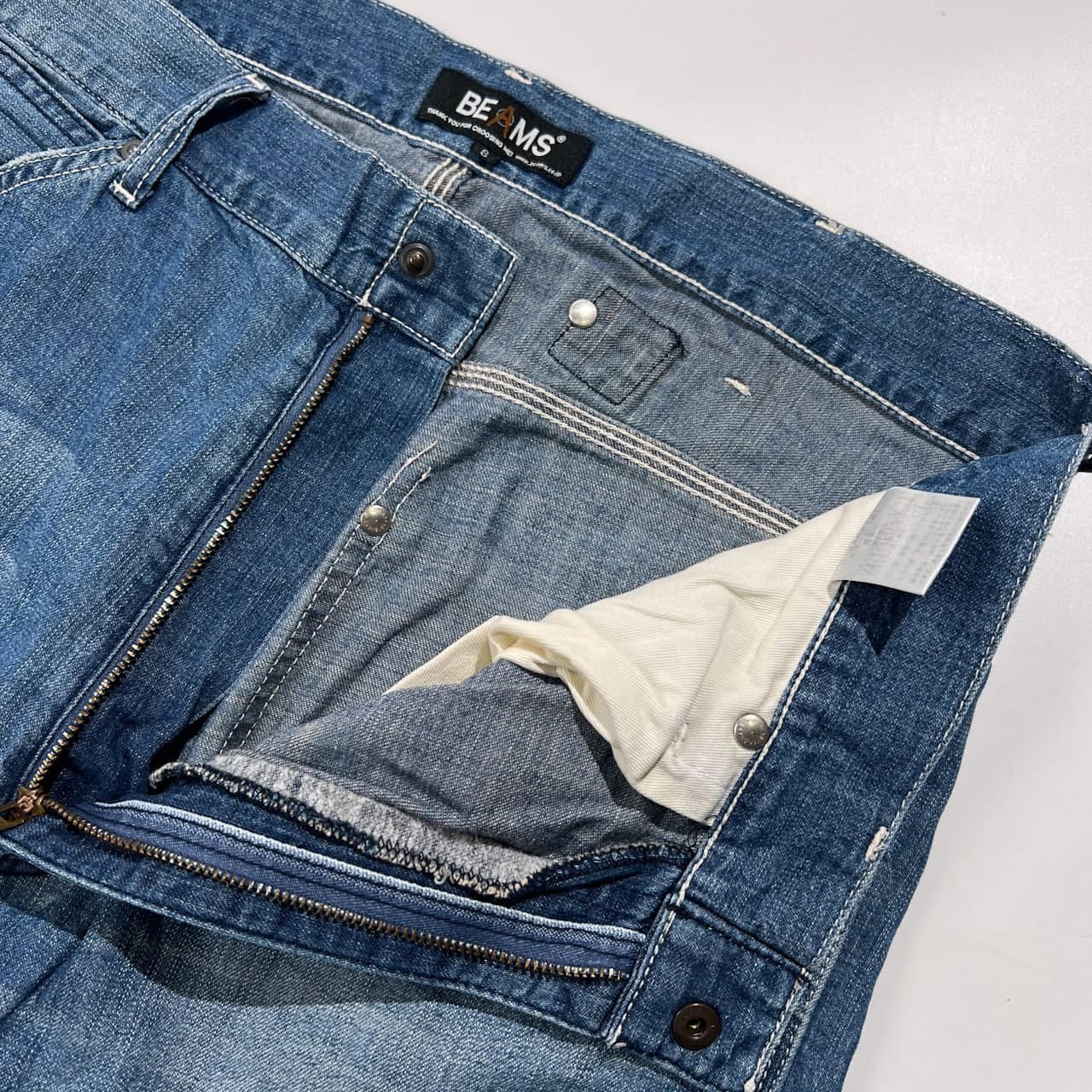 BEAMS ビームス ユーズド加工 ワイド ワーク デニムパンツ ペインターパンツ サイズ S /ブルー系 ジーンズ アメカジ メンズ