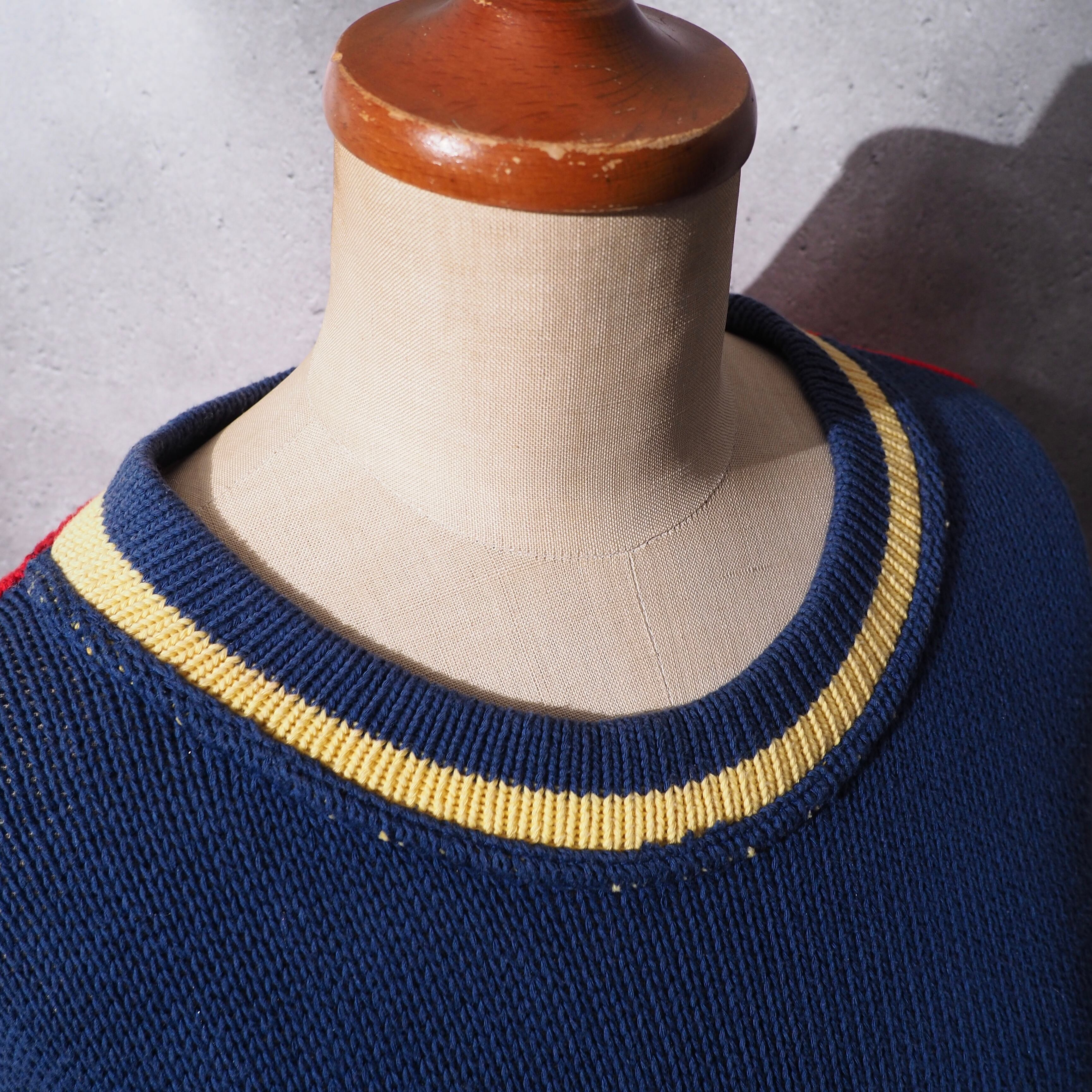 ” Foxhound ” Mulch color Border Design vintage loose knit(made in Italy)