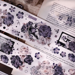 新作予約☆YB135A｜小白家【云墨花簇】型抜き マスキングテープ / PETテープ