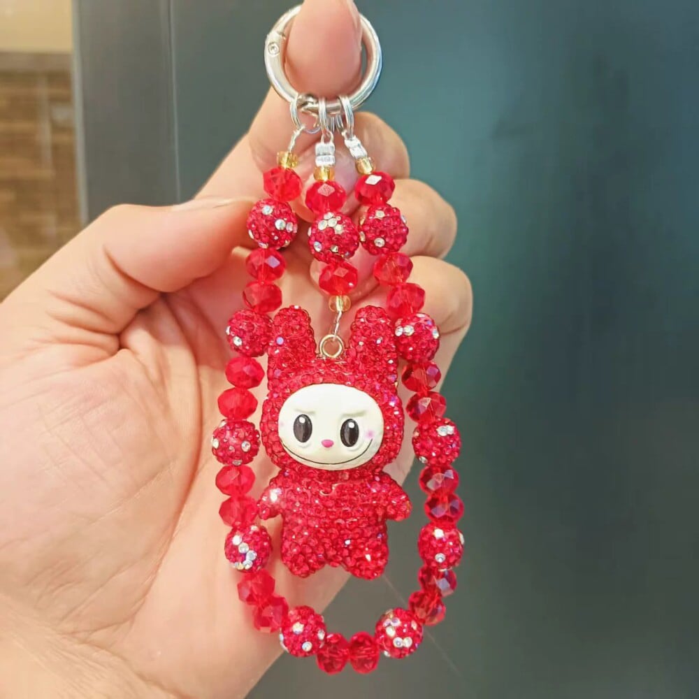 究極の輝き✨Labubu クリスタル キーホルダー 高級感あるキラキラ