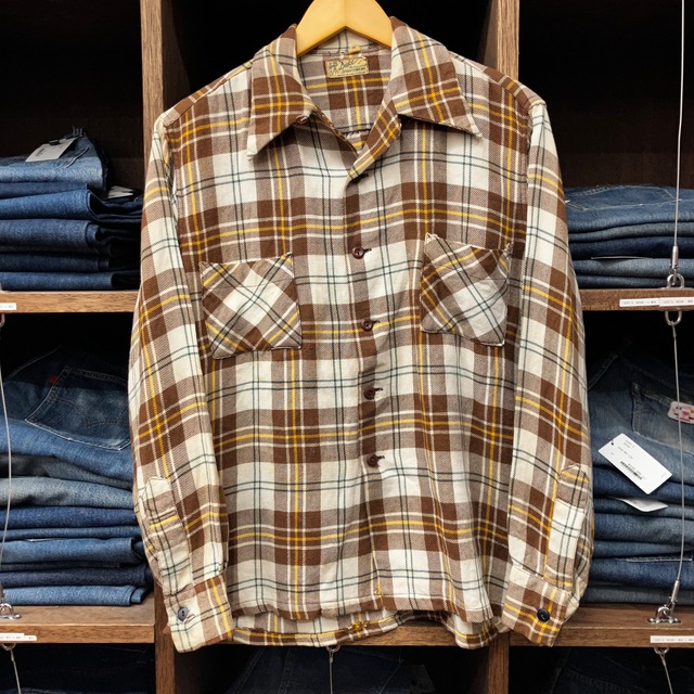 ①1940'S DUKE OF HOLLYWOOD WOOL CHECK SHIRT