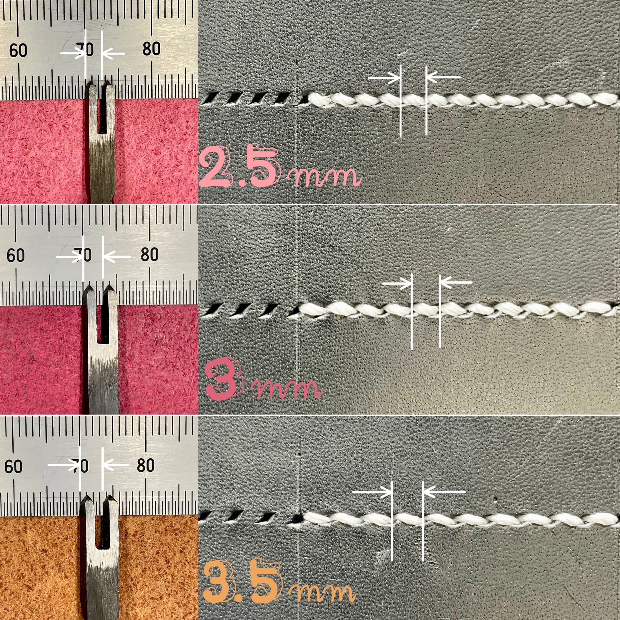 菱目打 7.5mmピッチ 1本目【特注工具販売】 | okafactory 岡製作所