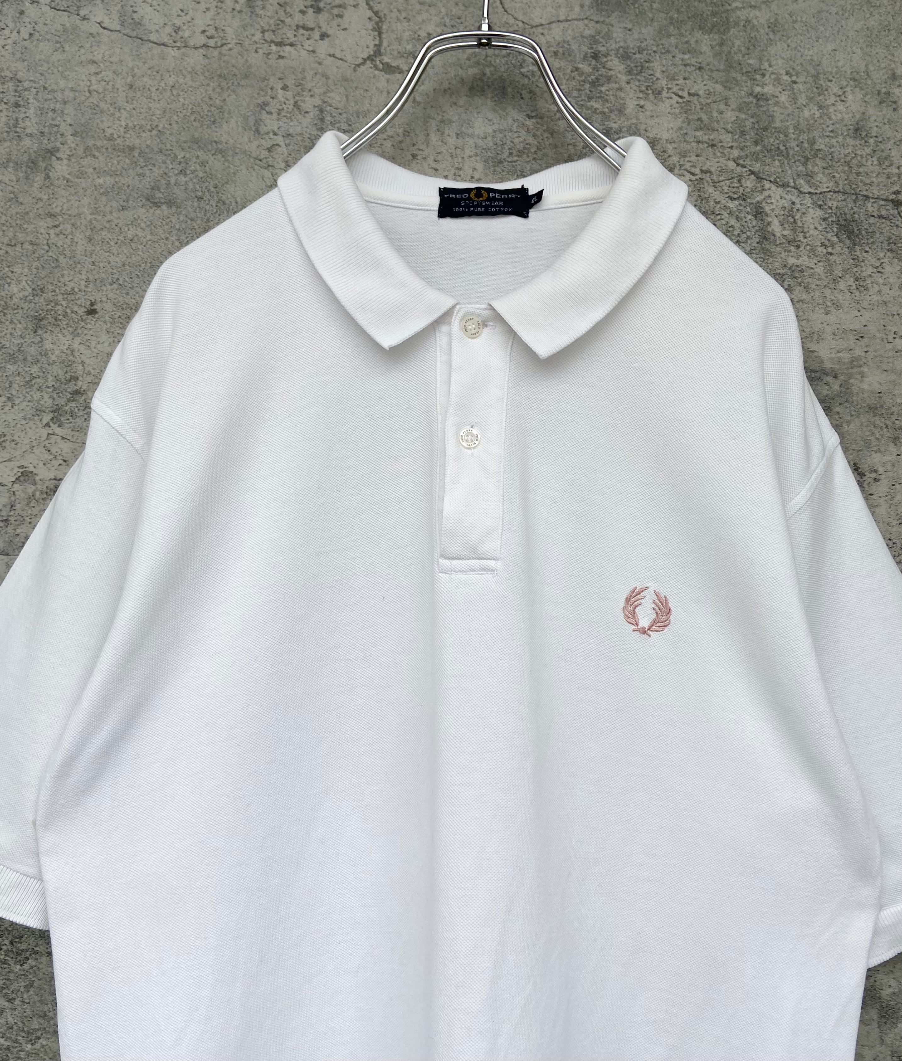 90s FRED PERRY フレッドペリー 刺繍ロゴ オーバーサイズ 白 ポロシャツ | 【古着 らくふる】ビンテージ&リメイク専門の