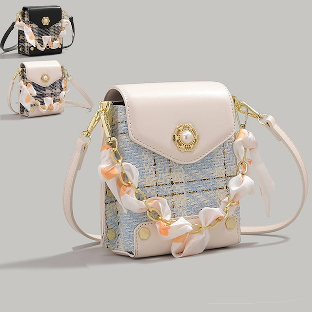 【UTOOシリーズ】★バッグ★ 3color ショルダーバッグ 肩掛け 可愛い 配色 可愛いブルー ブラック