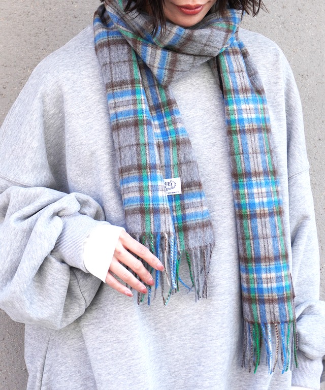 ミックスチェックマフラー　5281115（1120）