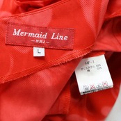 【日本製 フラダンス衣装】レッド MermaidLine MMJ マーメイドライン ワンピース ドレス ハイビスカス柄 赤 フリル かわいい