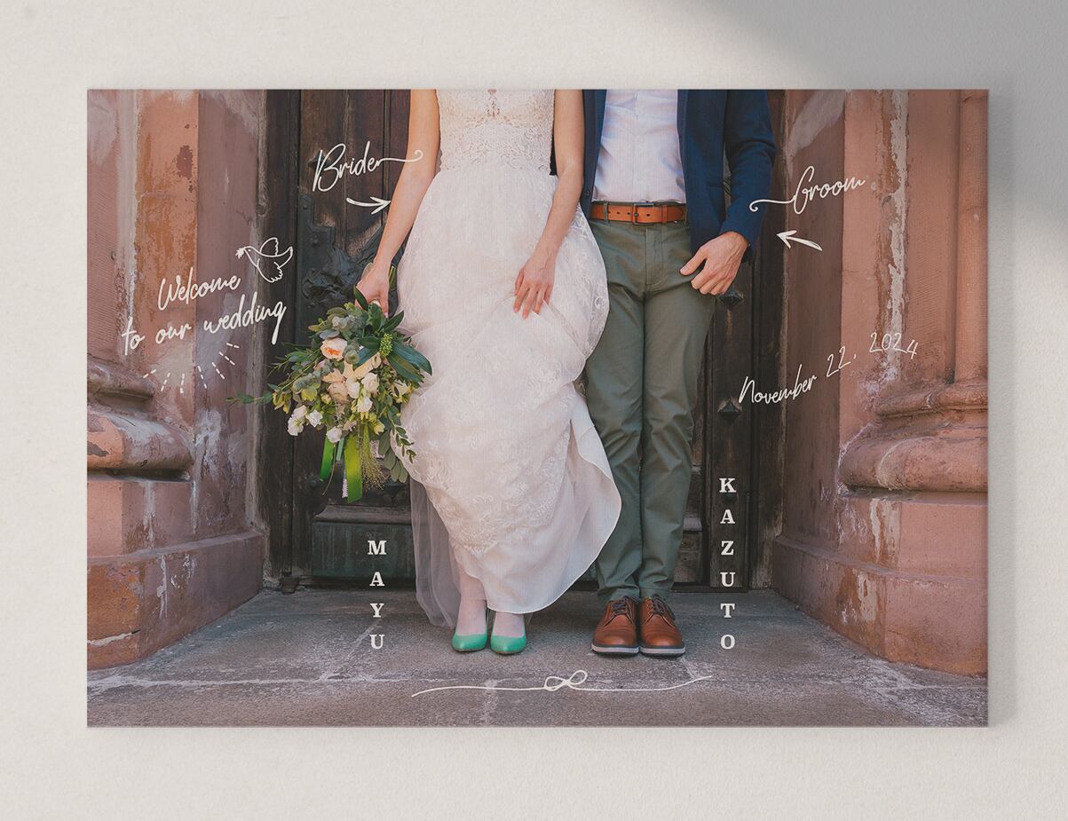大人の手書きデザインウェルカムボード <足元ショット>