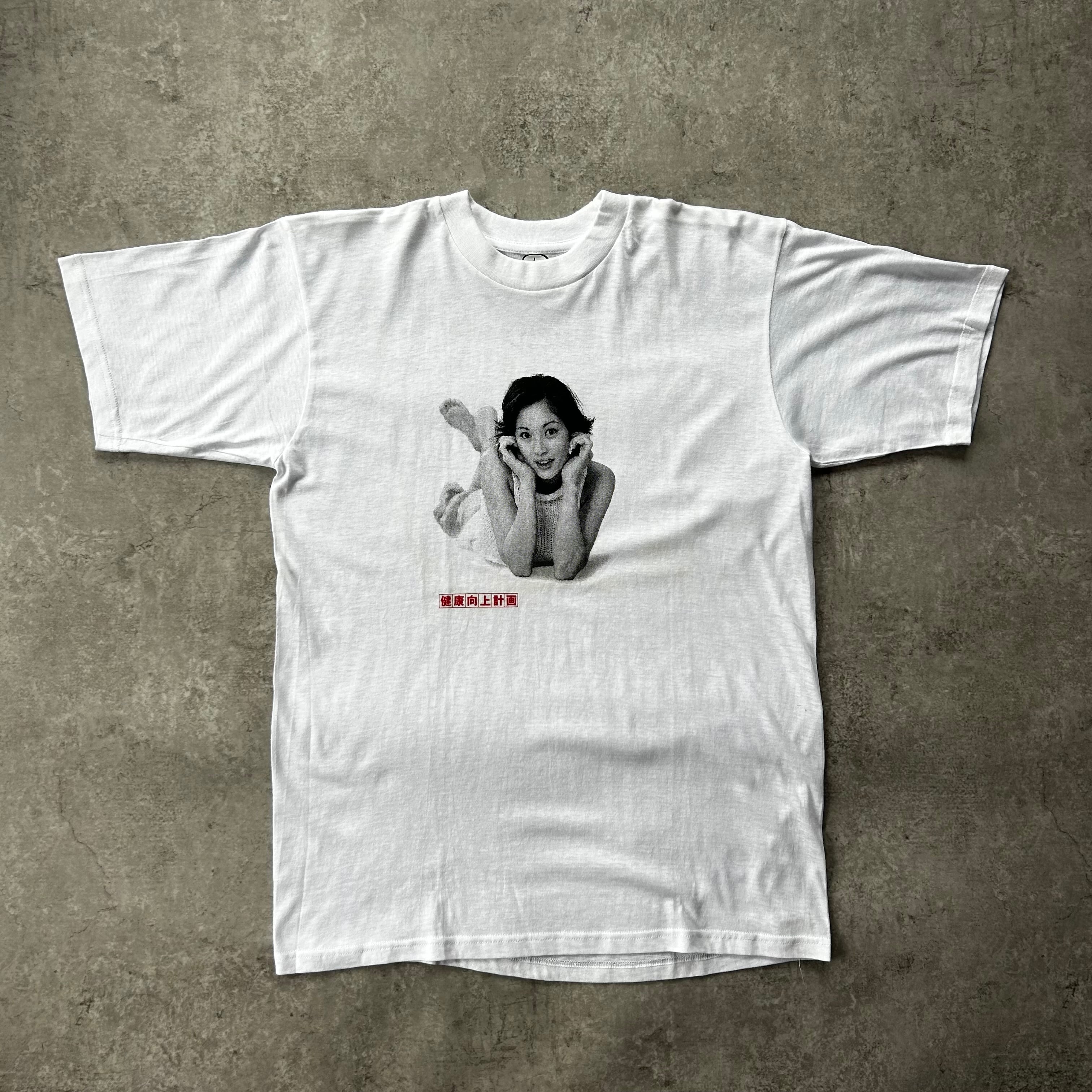 90s- ノベルティtシャツ ホワイト L 瀬戸朝香 健康向上計画 明治安田