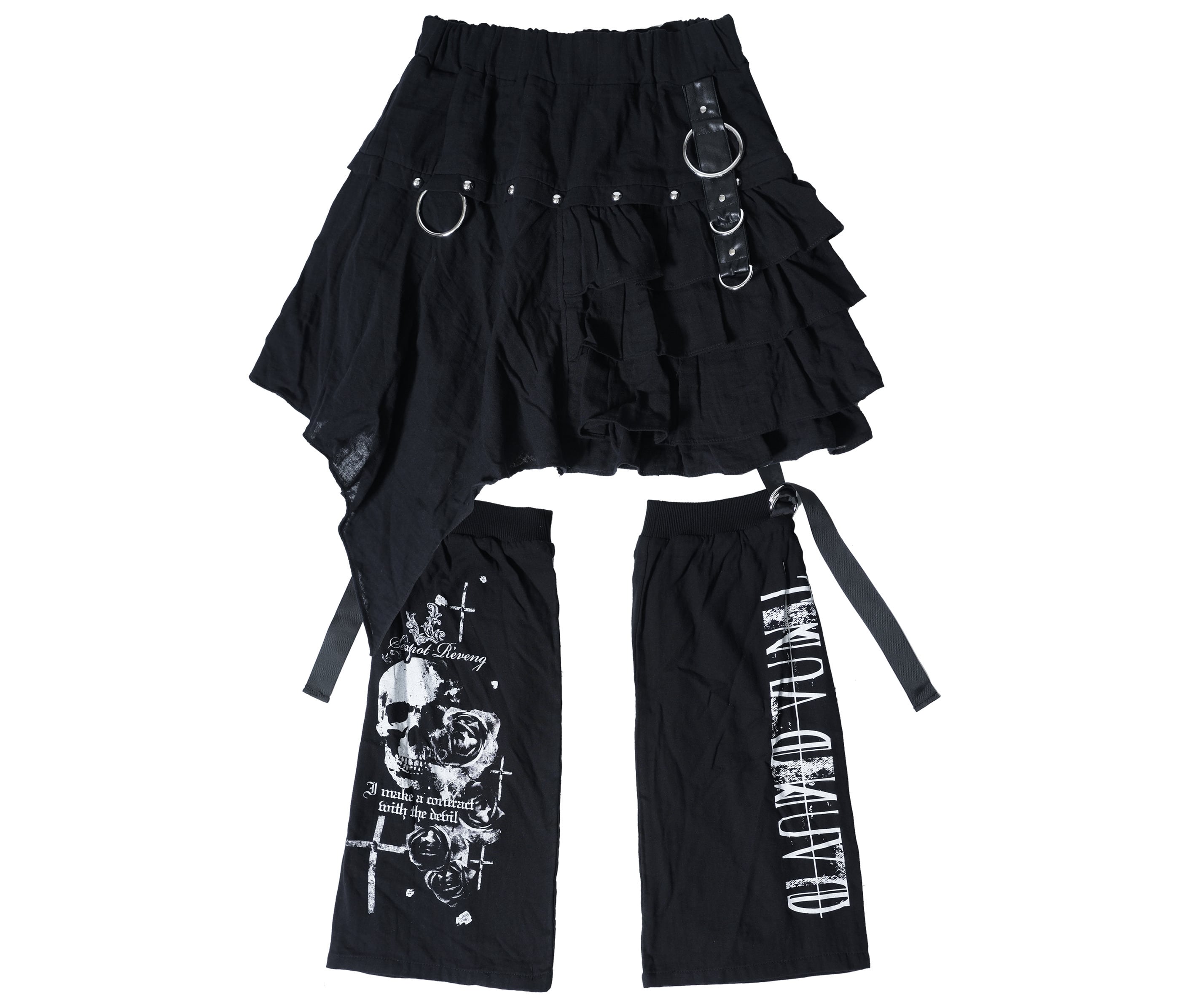 Pois♡ポワ♡スカート♡黒 Punkish Black Frillスカート＆レッグウォーマー *SEXPOT ReVeNGe