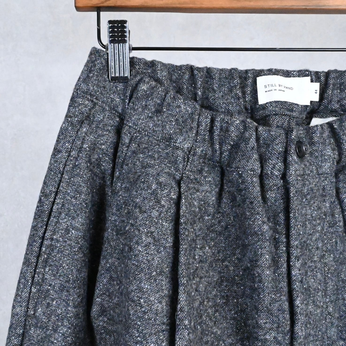 25AW》【STILL BY HAND】SILK NEP WOOL EASY WIDE TROUSERS スティル