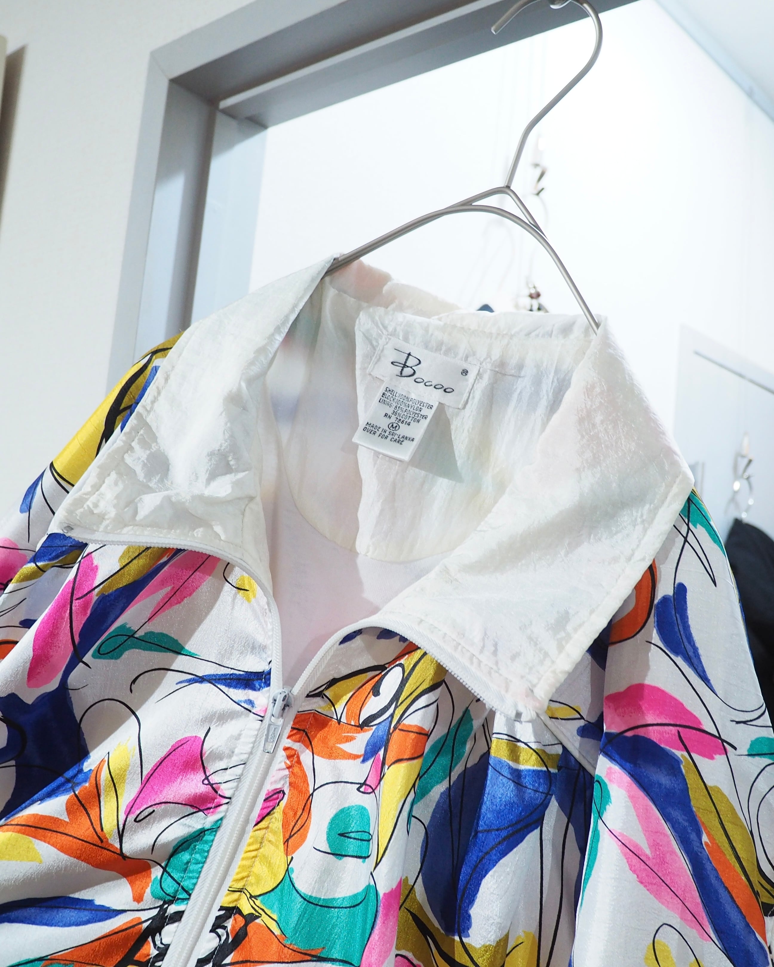 1990s Colorful Rainbow Art pattern vintage Nylon jacket