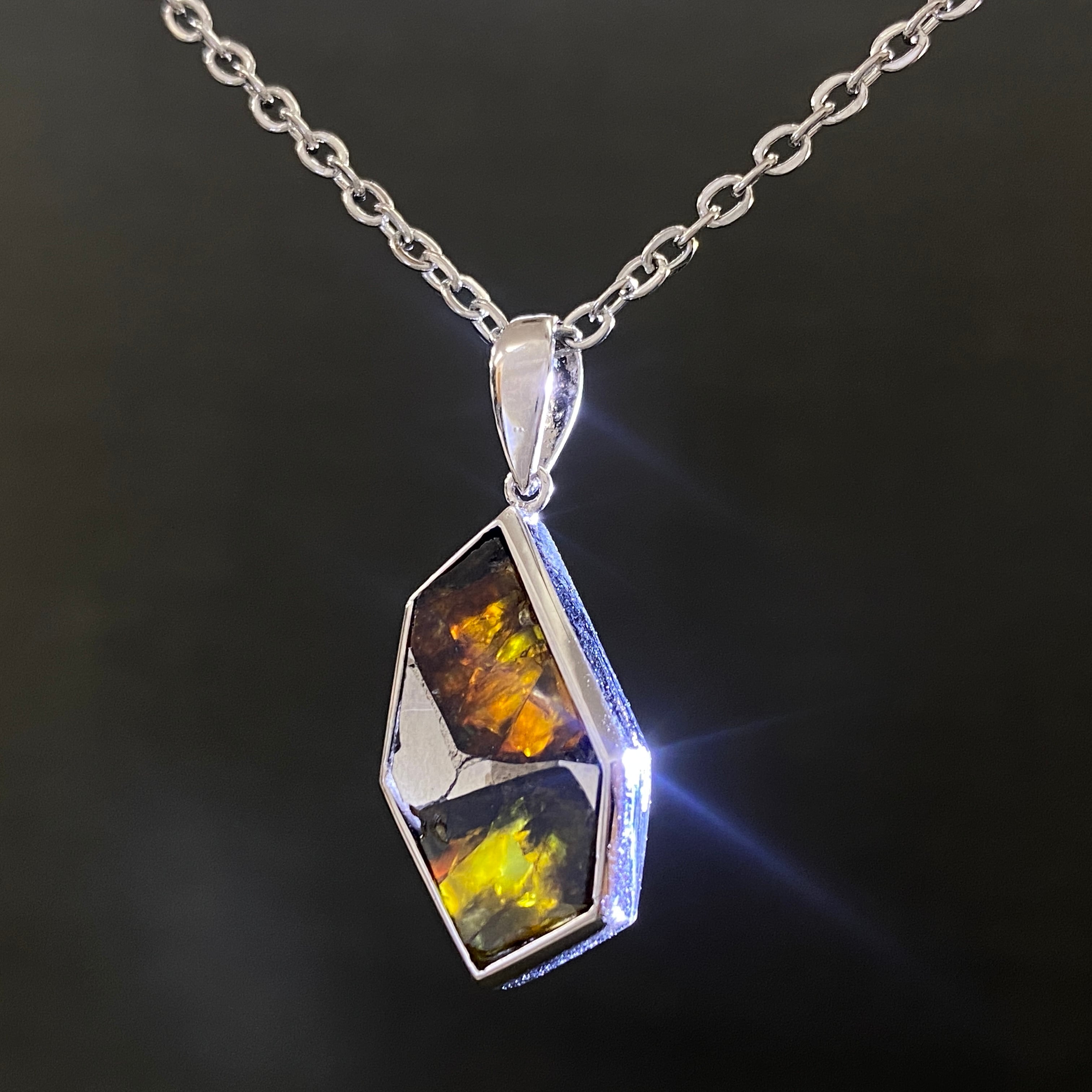 エスケル esquel 隕石 シルバーネックレス　イミラック　ギベオン エスケル esquel 隕石 シルバーネックレスイミラックギベオン