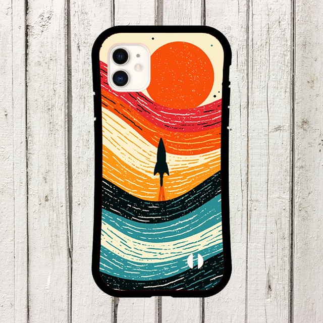 受注生産 iPhoneケース 夕陽の惑星ウェーブ｜レトロ宇宙 RFSP005A