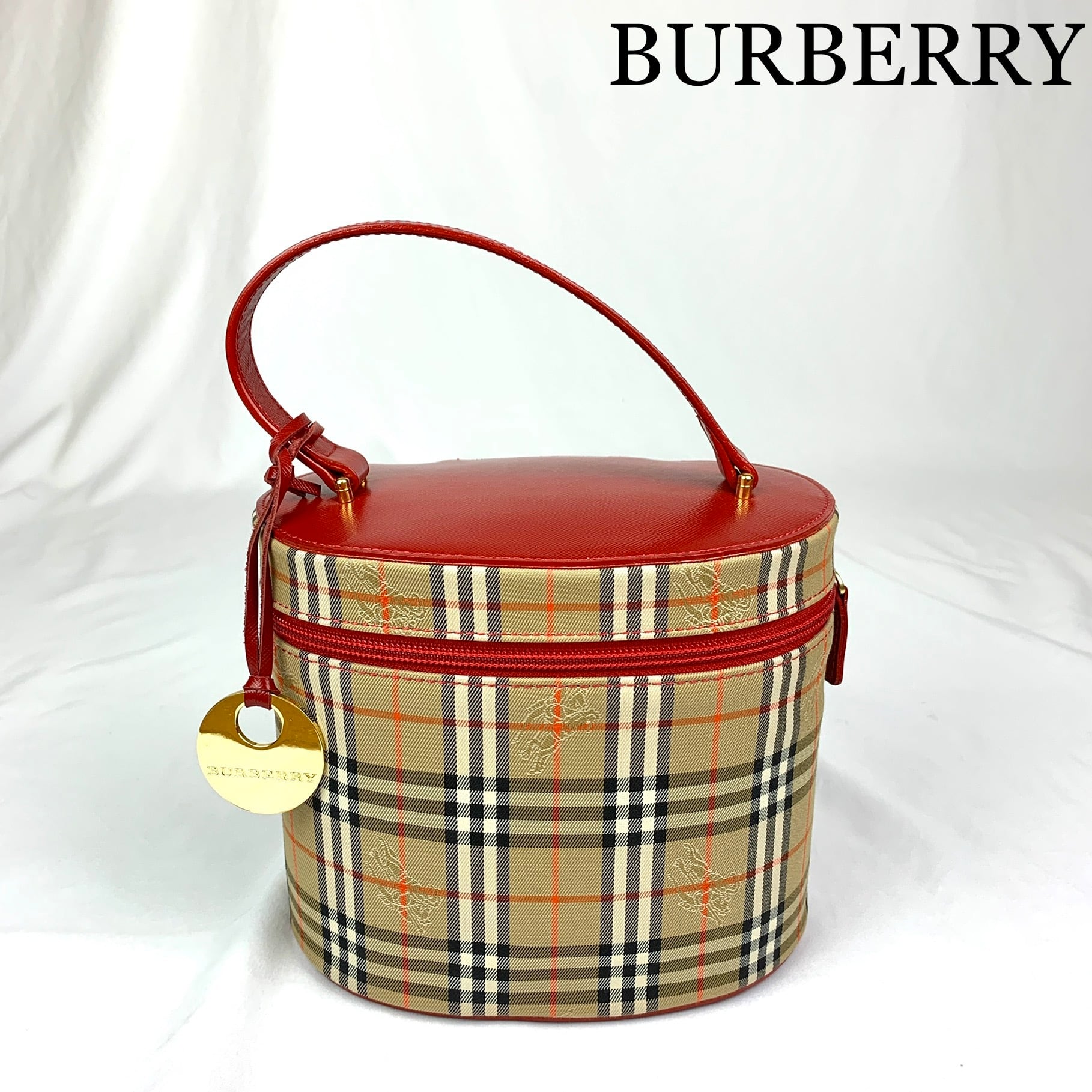 VINTAGE BURBERRY バーバリー ロゴチャーム バニティ バッグ | Iimono