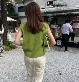 Vネックノースリーブニット　AJ1050-3026